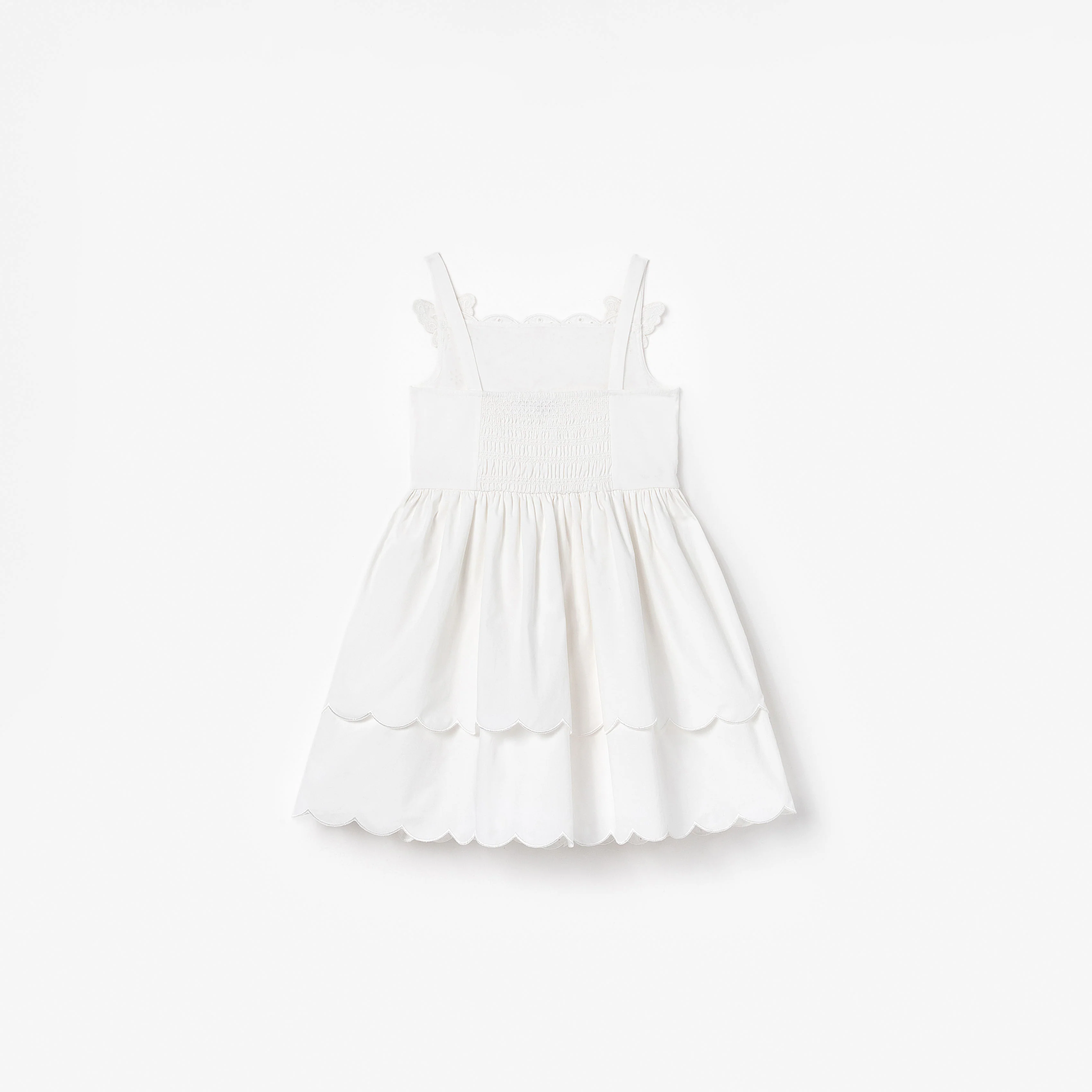 White Cotton Embroidered Dress - Image 2