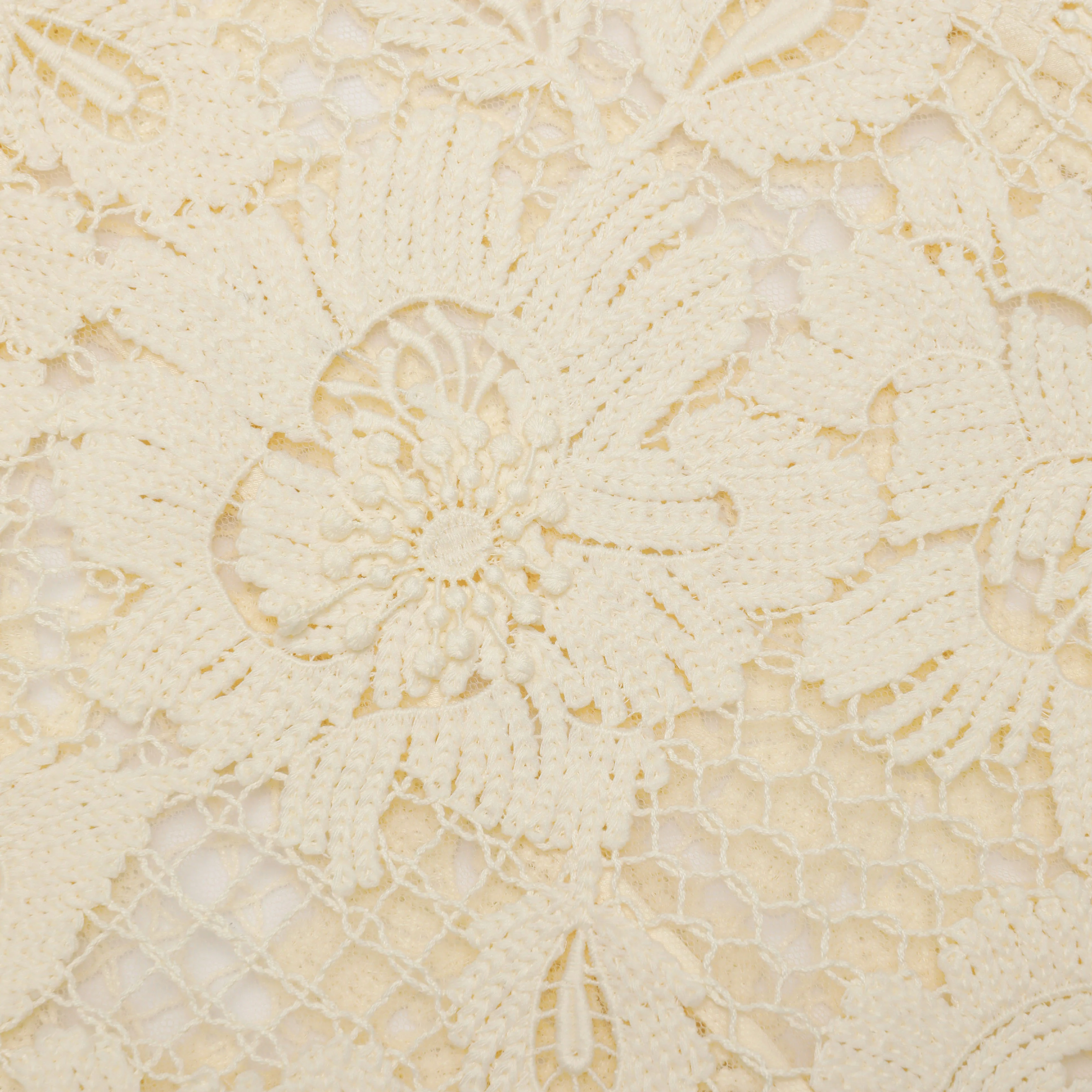 Yellow Crochet Lace Midi Dress - Image 5