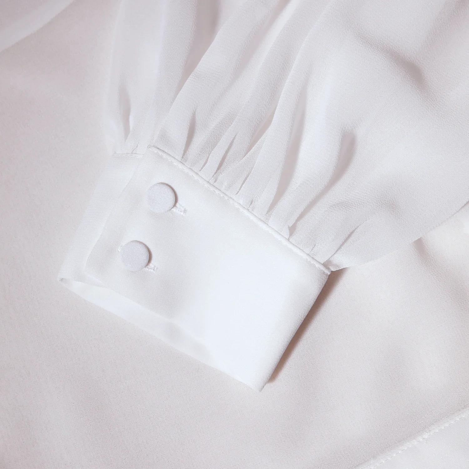 White Chiffon Rhinestone Detail Top - Image 6