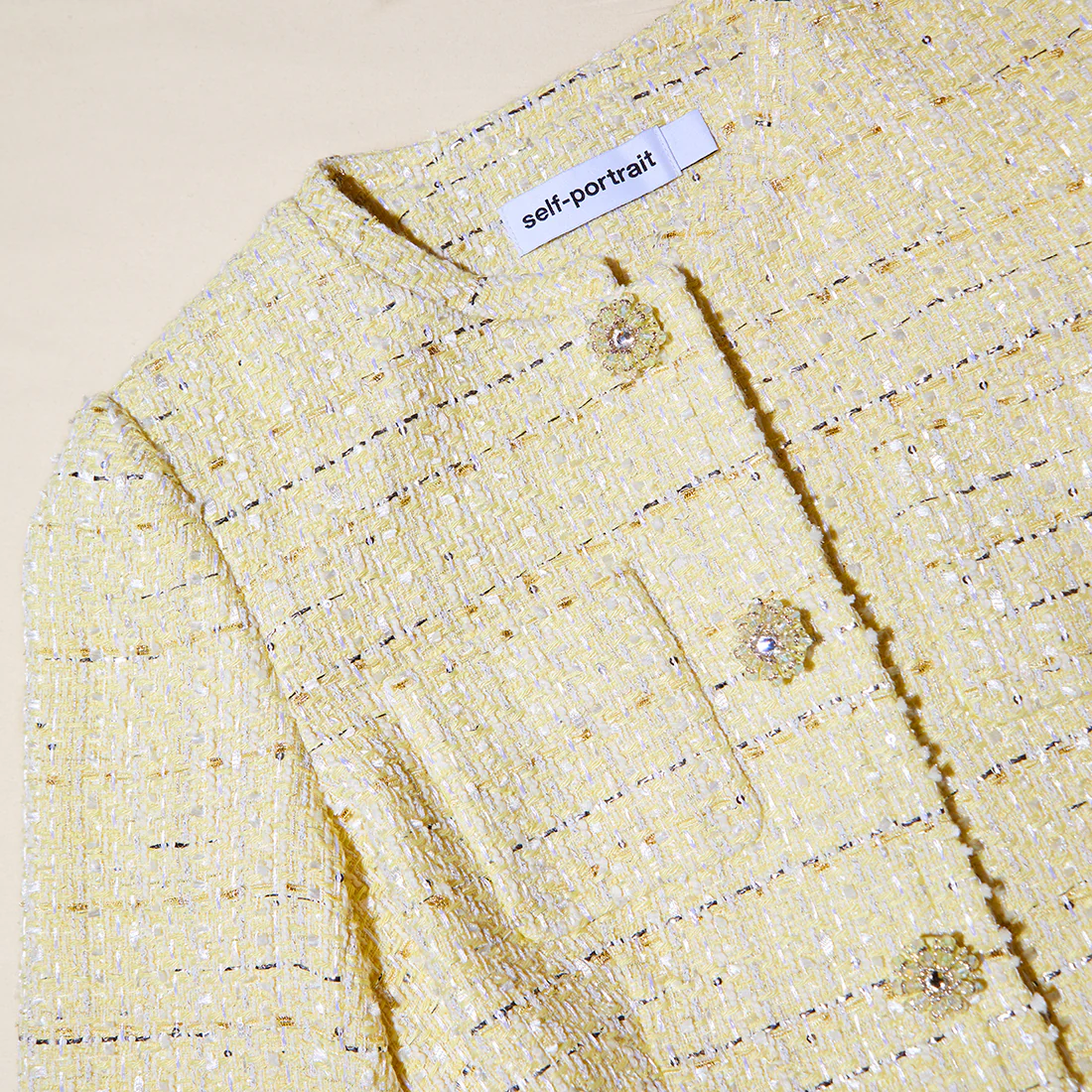 Yellow Boucle Midi Dress - Image 4